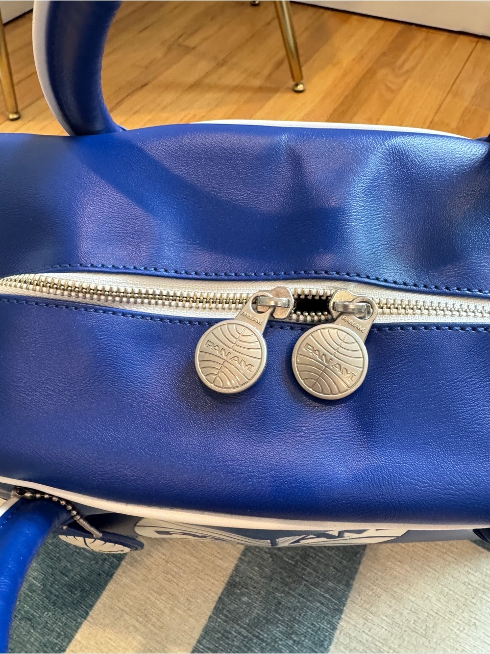 Pan Am Blue Travel Duffel Bag with White Logo - Picture 4 of 9